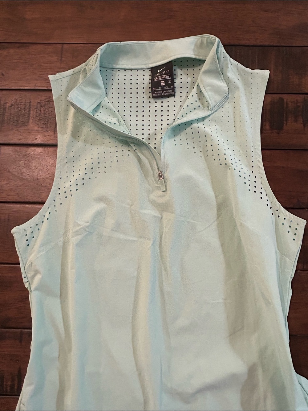 Nike Golf Sleeveless Dri-FIT Zip Polo Dress in Light Mint